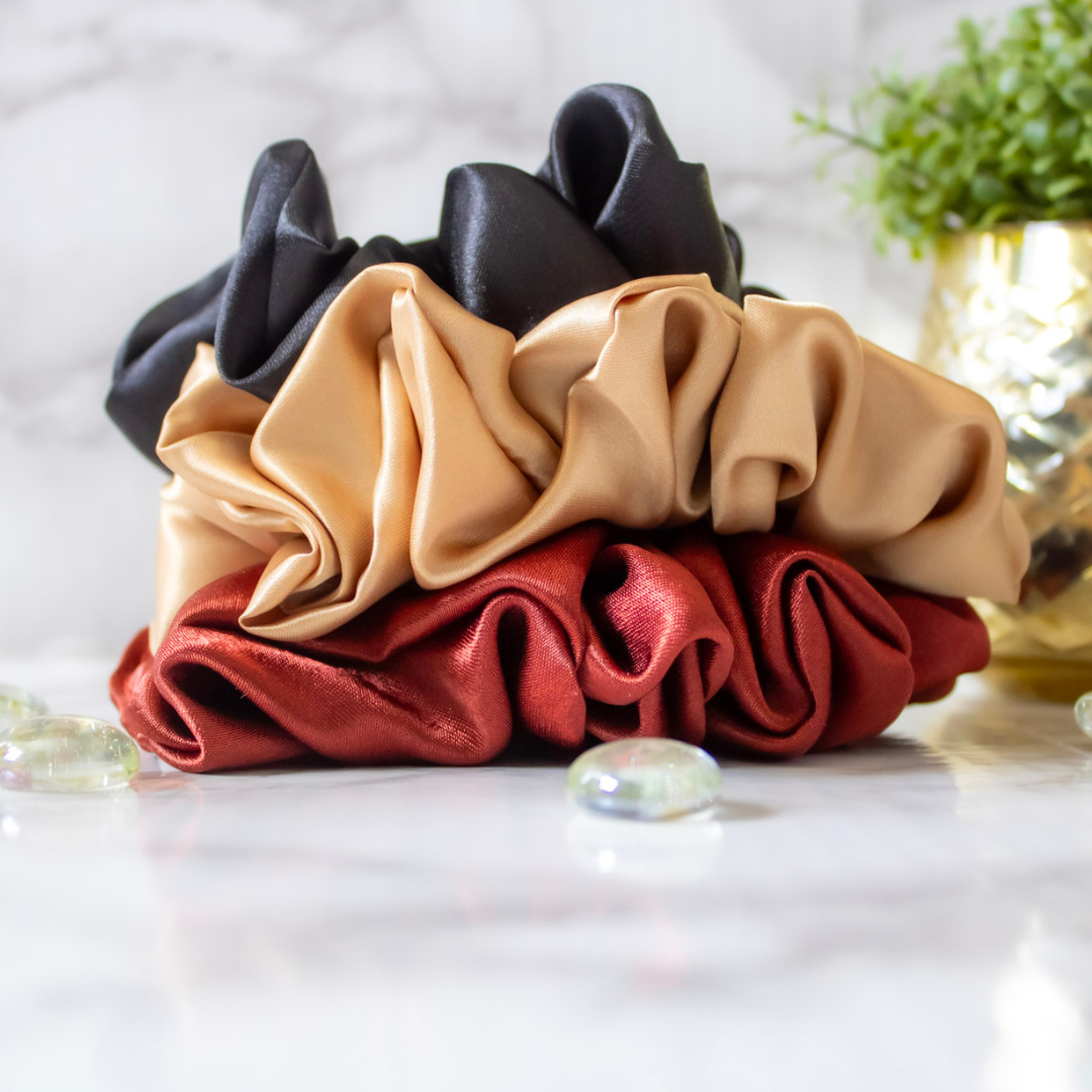 Luxurious Satin Scrunchies Set