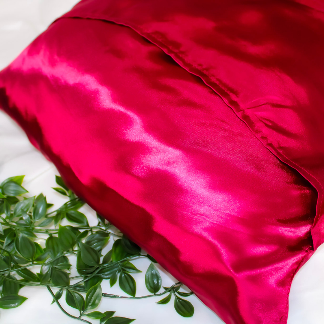 Silky Satin Pillowcase: Red