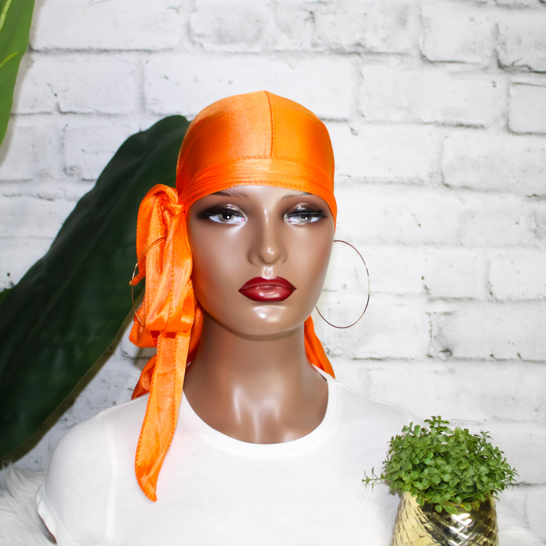 Premium SIlky Satin Durag | Orange