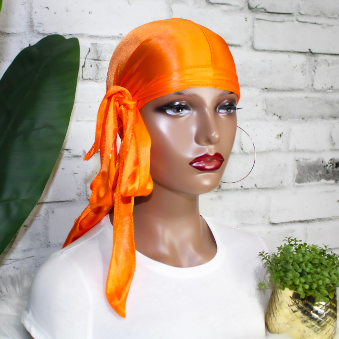 Premium SIlky Satin Durag | Orange