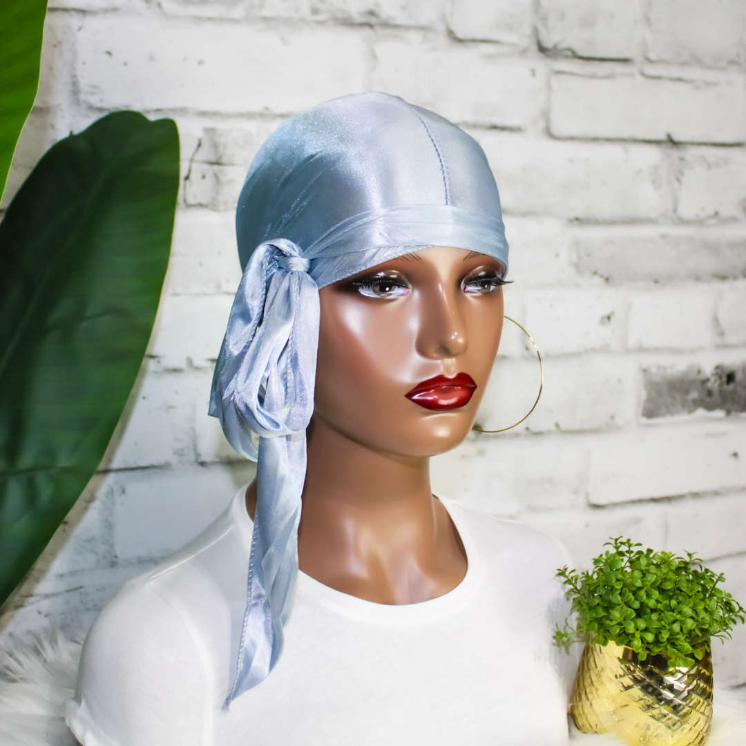 Premium SIlky Satin Durag | Silver