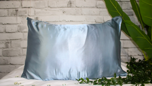 Silky Satin Pillowcase: Light Blue