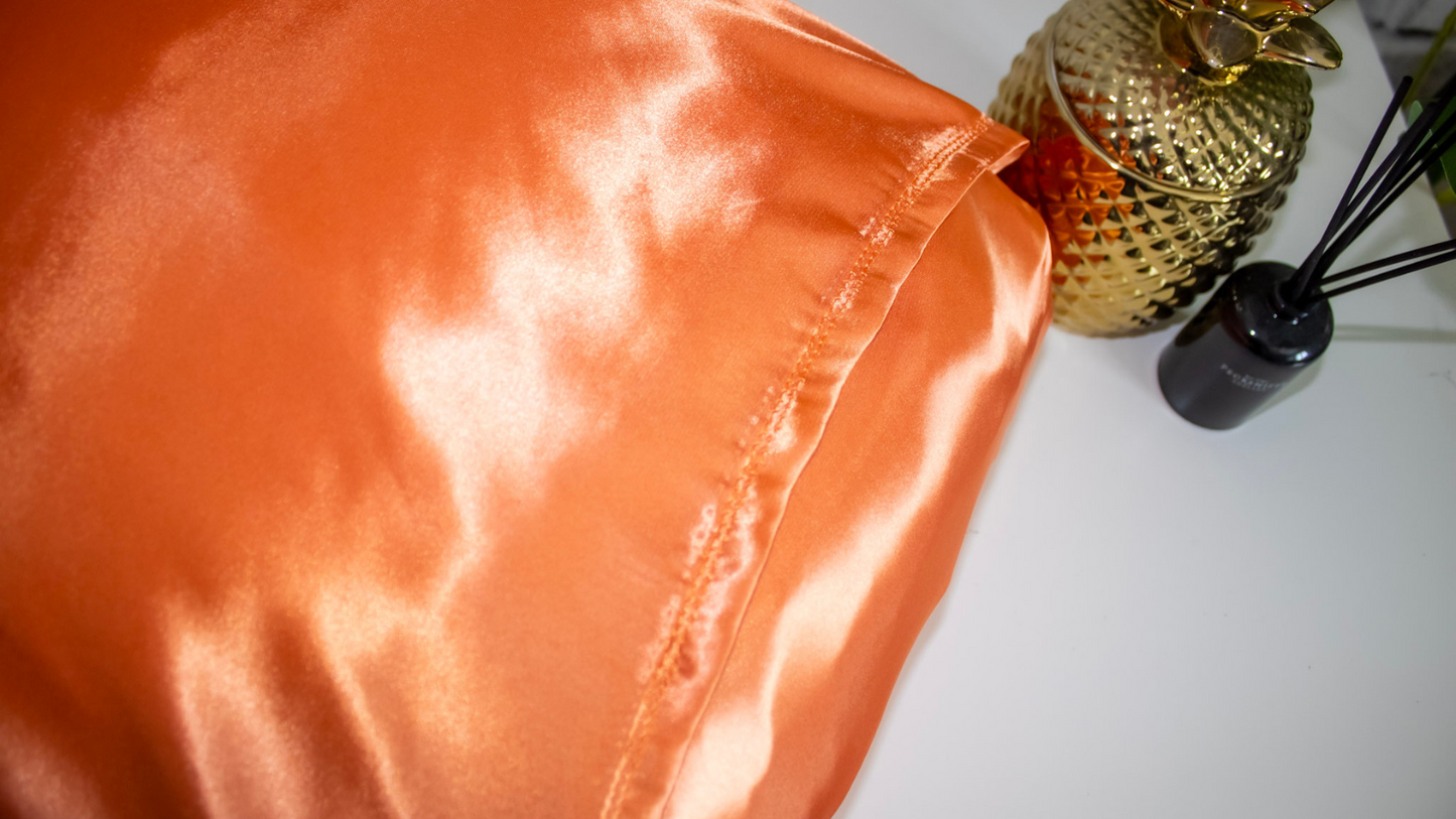 Silky Satin Pillowcase: Orange