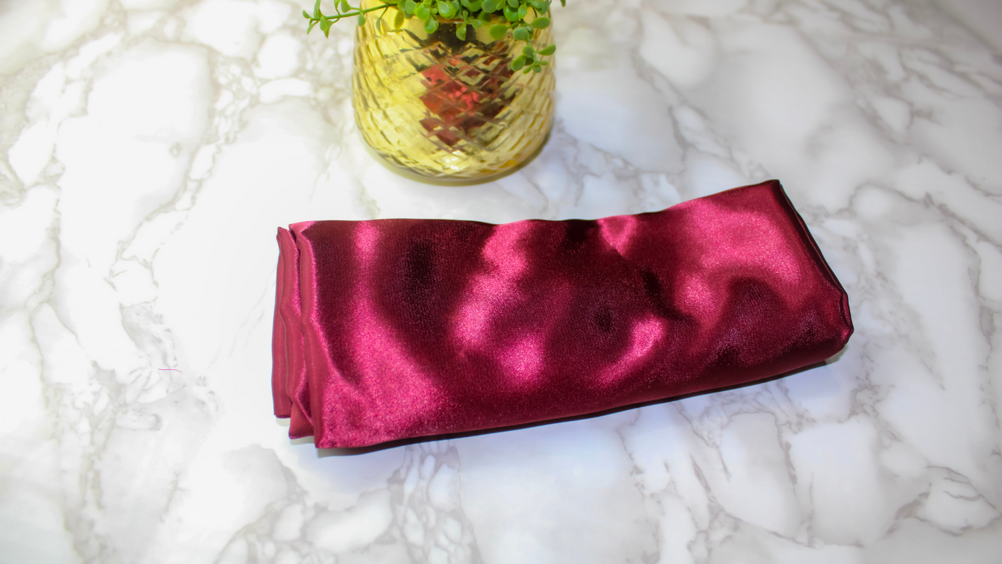 Silky Satin Pillowcase: Red