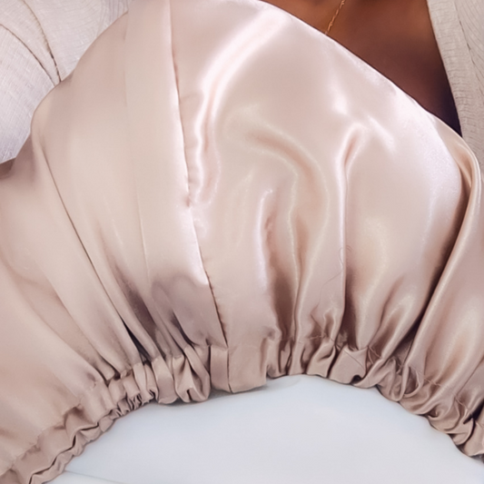 Reversible Satin Bonnet Pillowcase - Champagne