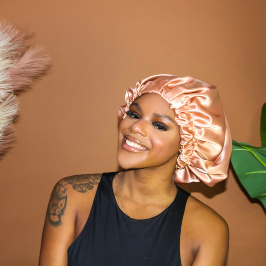 Satin Hair Bonnet | Double Layer | Peaches