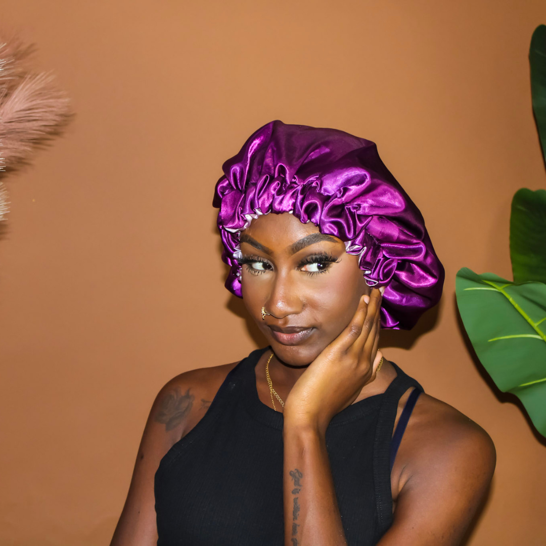 Satin Hair Bonnet | Two-Toned Purple