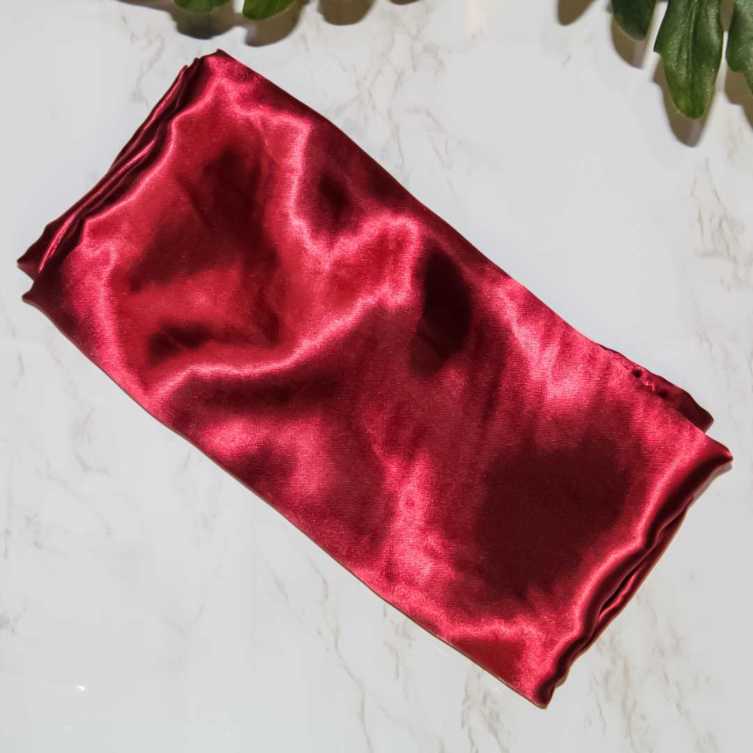 Burgundy Satin Head Wrap - RHE