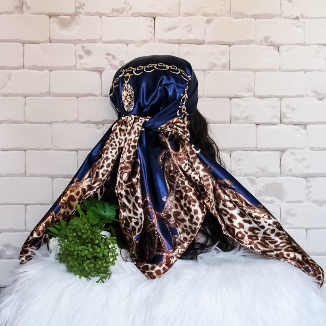 Indigo Satin Scarf - RHE