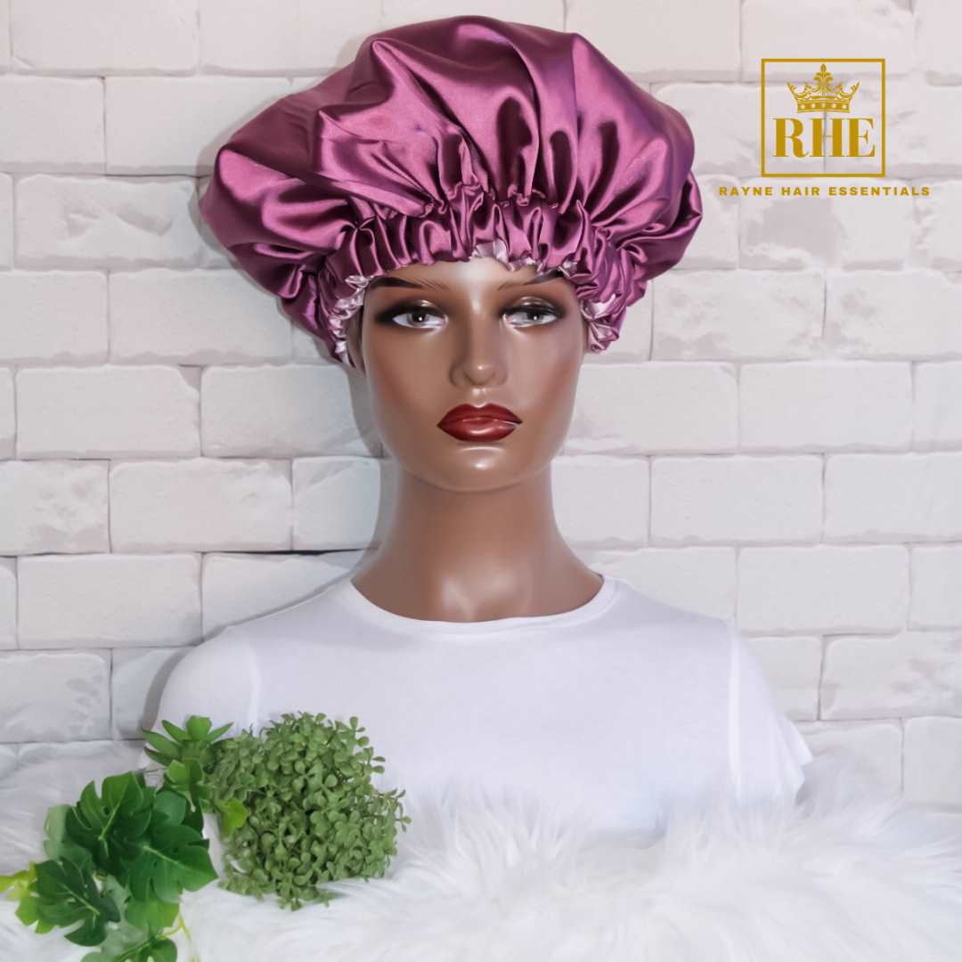 Mommy and Mini-Me Satin Hair Bonnet Set: Purple Glam - RHE