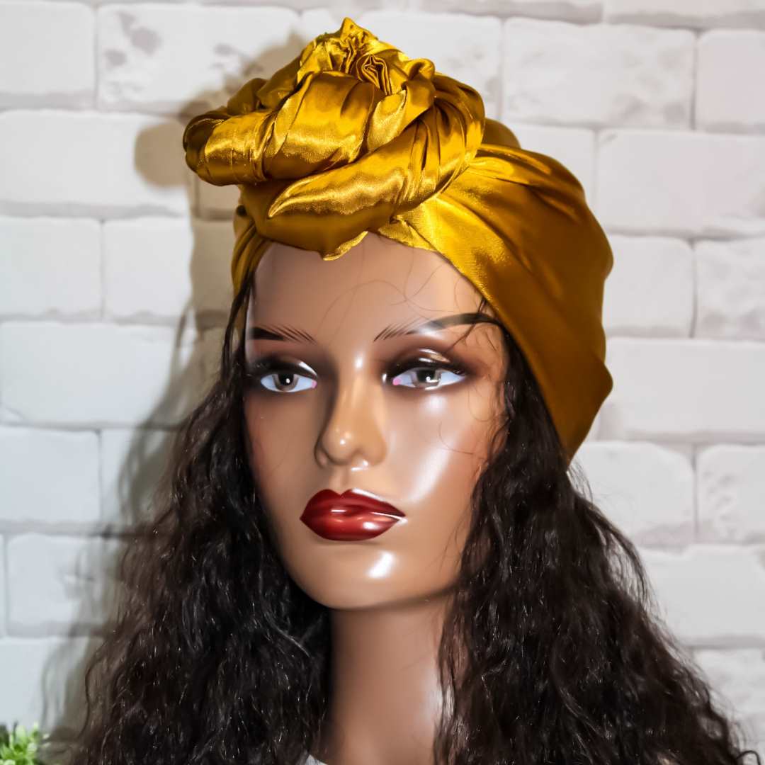 Mustard Satin Head Wrap - RHE