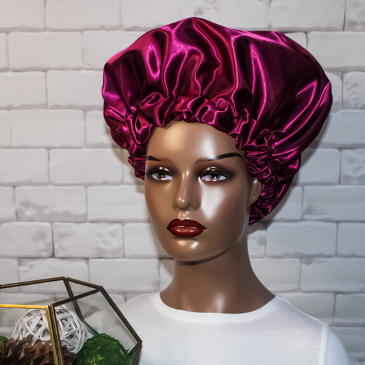 Purplish Double Layered Satin Hair Bonnet - RHE