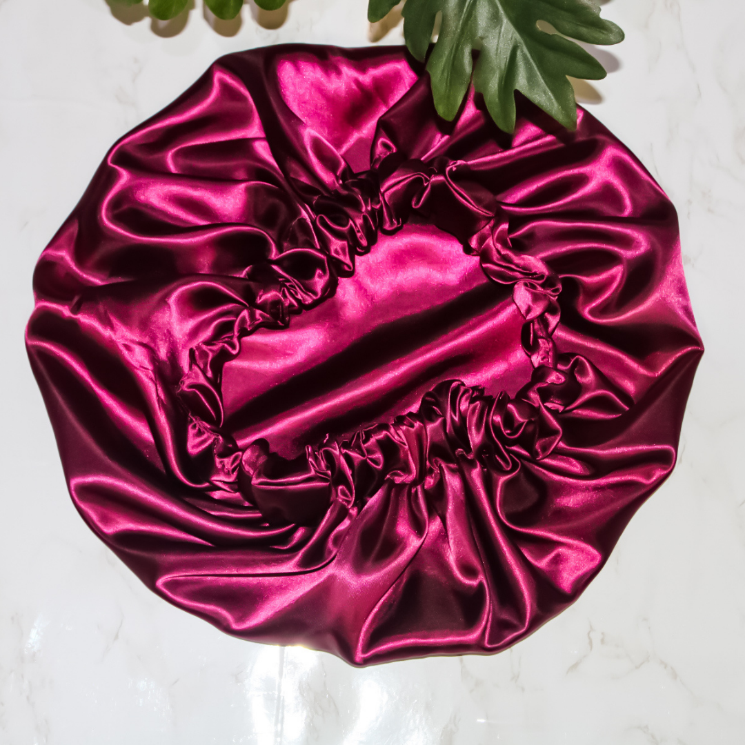 Purplish Double Layered Satin Hair Bonnet - RHE