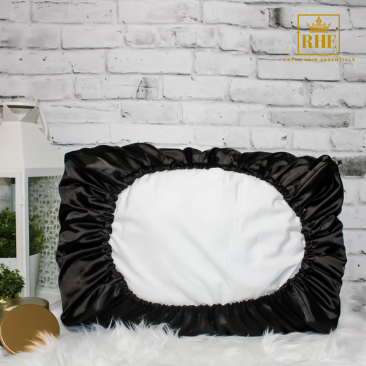 Reversible Satin Bonnet Pillowcase - Black - RHE