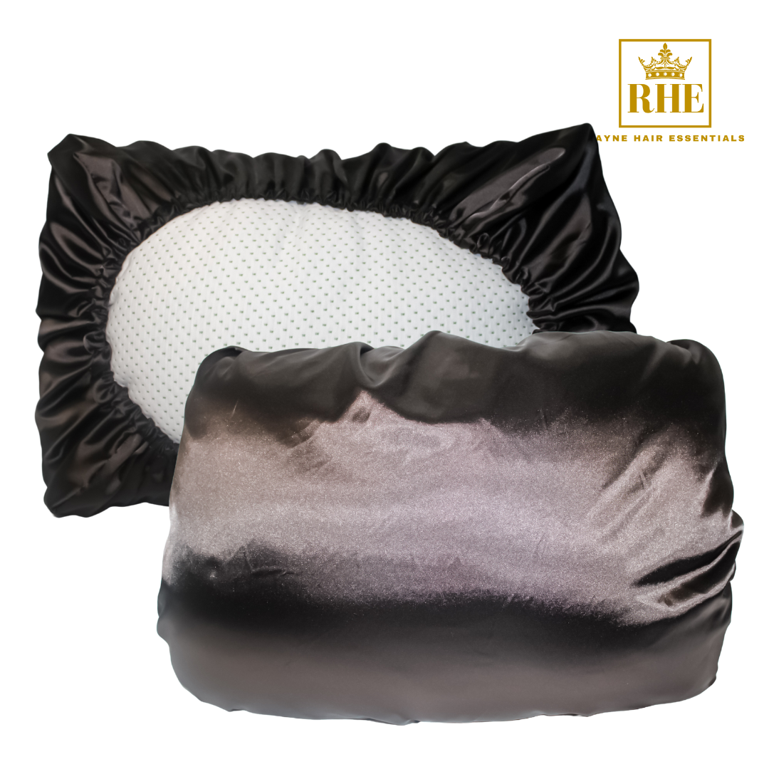 Reversible Satin Bonnet Pillowcase - Black - RHE
