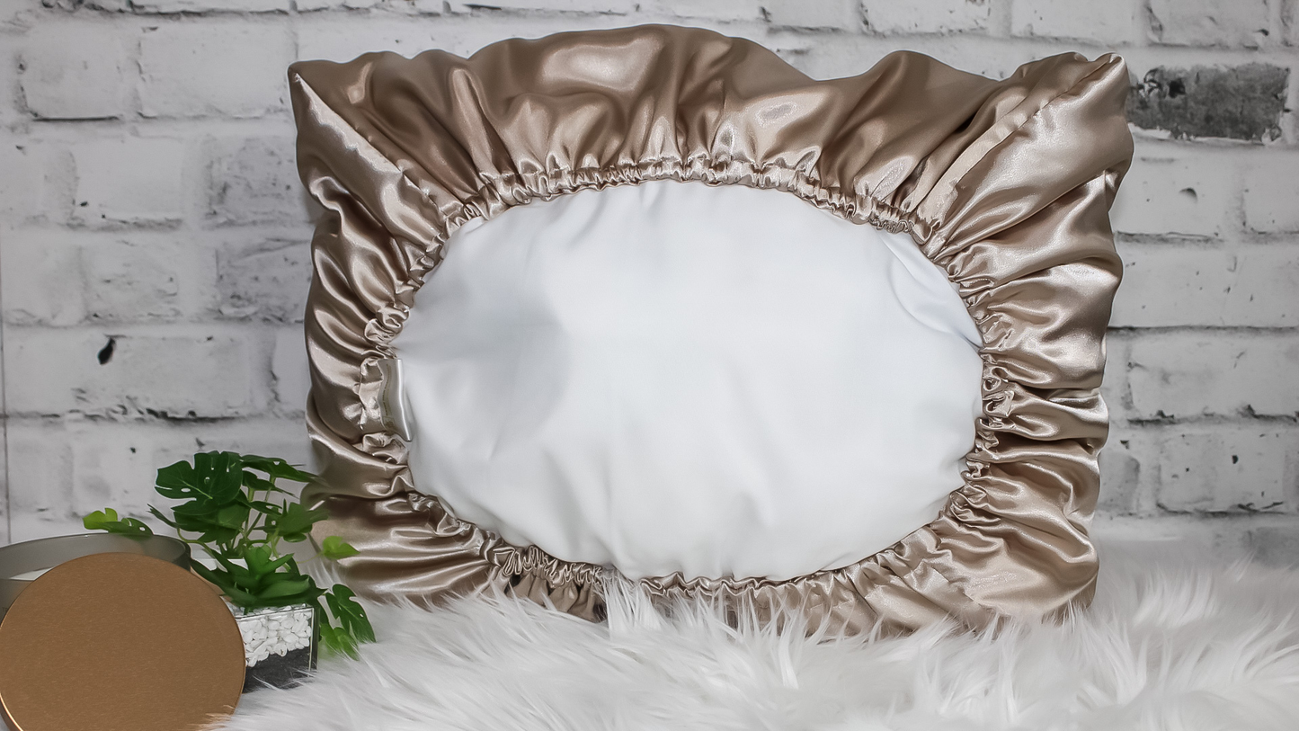 Reversible Satin Bonnet Pillowcase - Champagne - RHE