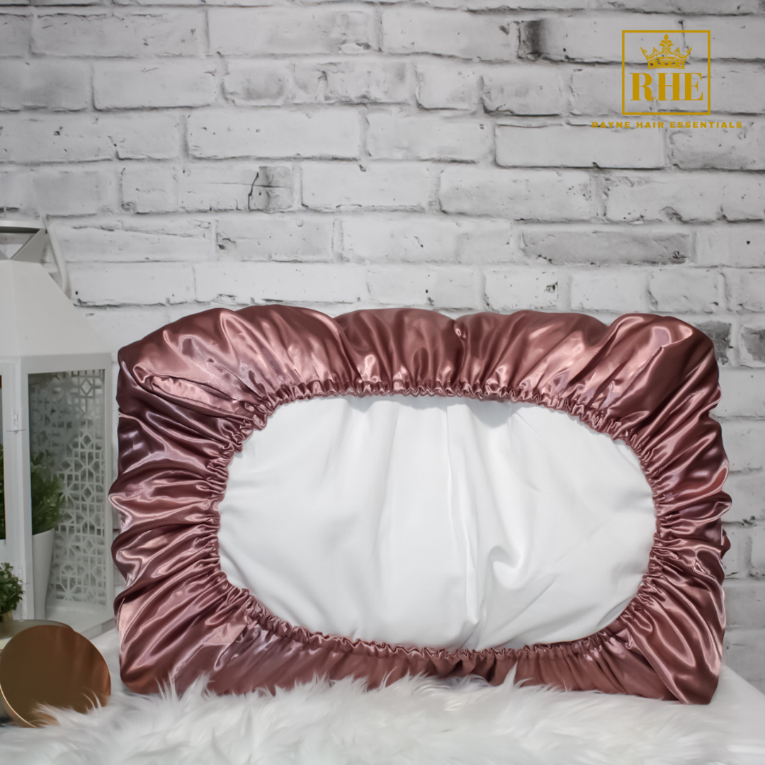 Reversible Satin Bonnet Pillowcase - Dusty Rose - RHE