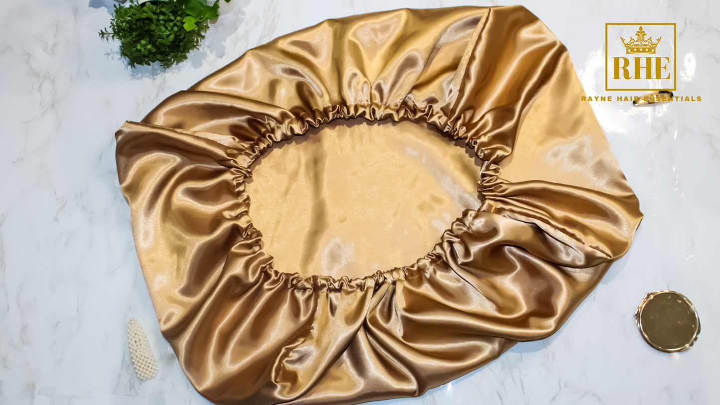 Reversible Satin Bonnet Pillowcase - Gold - RHE