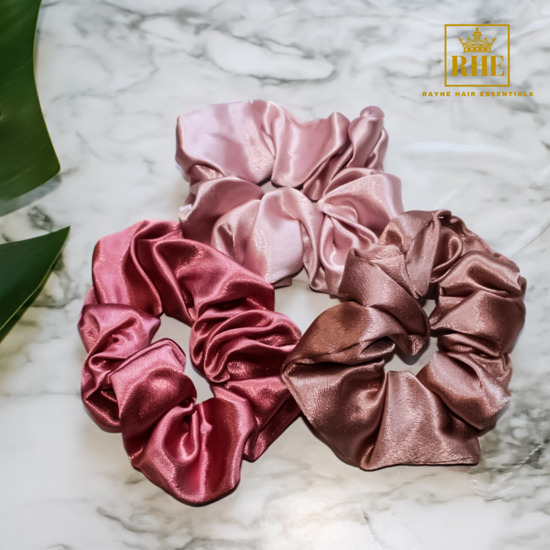 Three Luxurious Satin Scrunchies - Ava Scrunchies - RHE