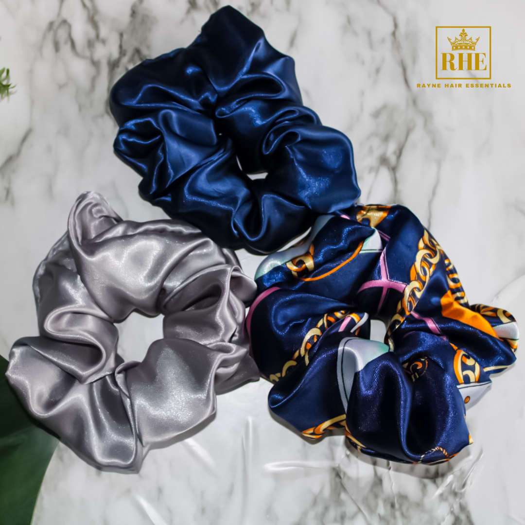 Three Luxurious Satin Scrunchies - Talia Mix - RHE