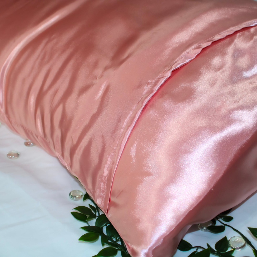Silky Satin Pillowcase: Pink Peach