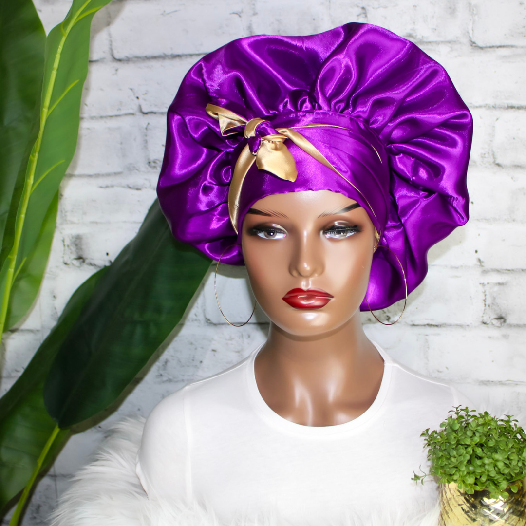 Premium Satin Bonnet | Aliyah | Satin Bonnets For Natural Hair