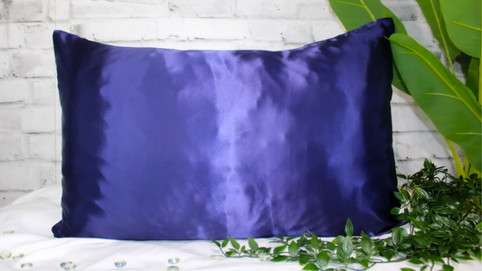 Silky Satin Pillowcase: Navy Blue