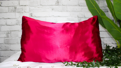 Silky Satin Pillowcase: Red