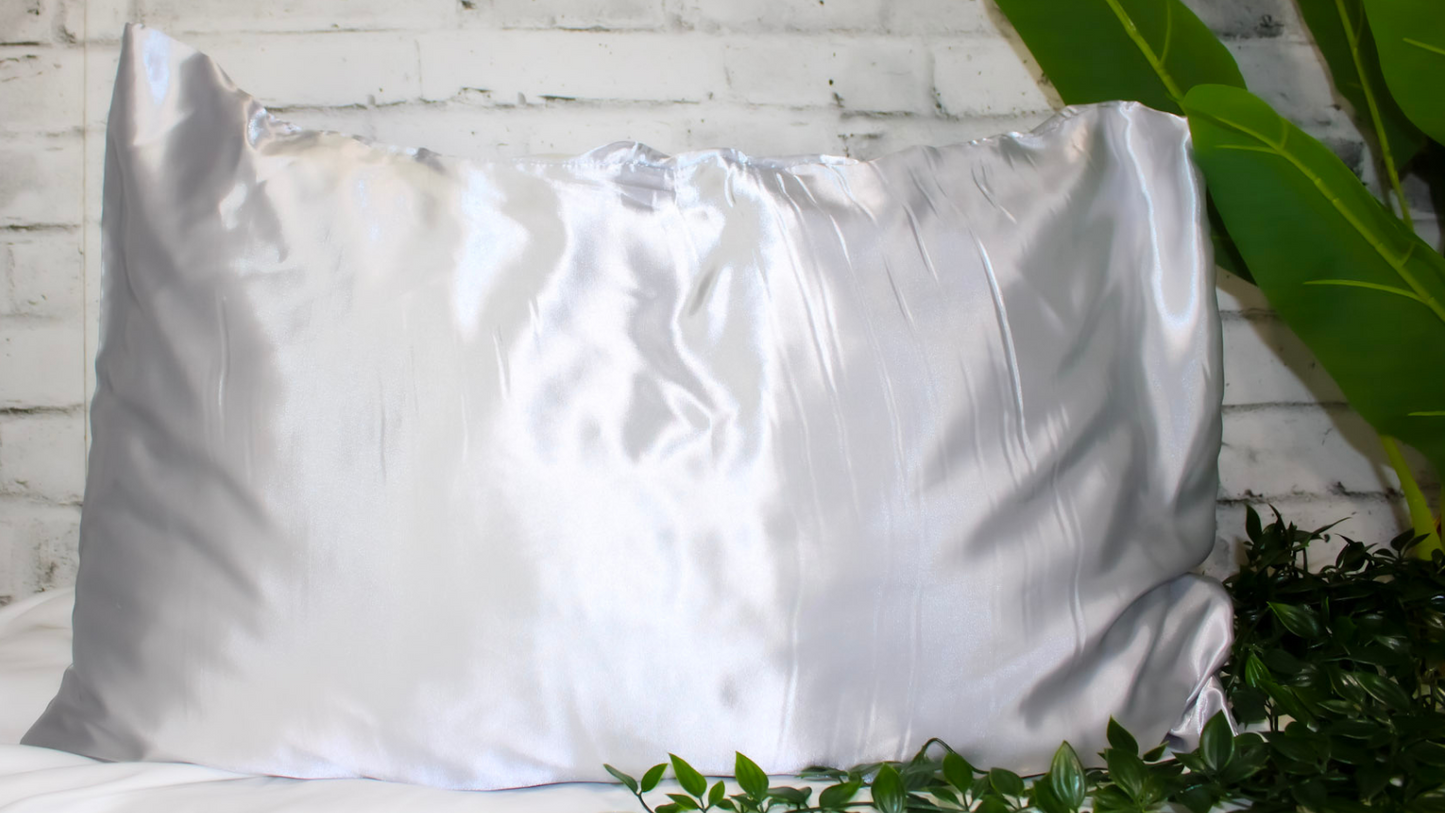 Silky Satin Pillowcase: Silver