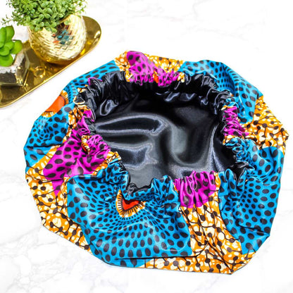Bisa African Print Satin Bonnet