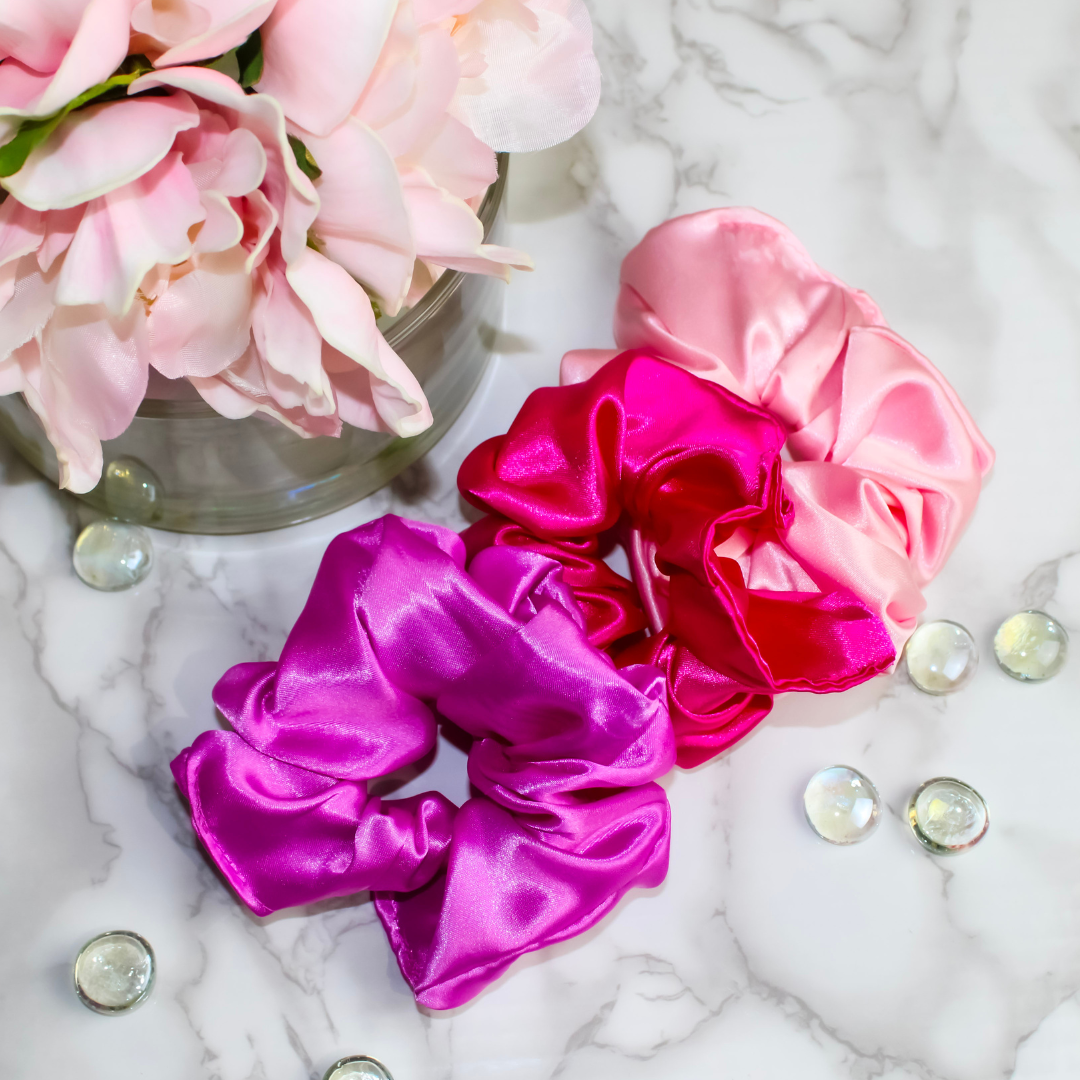 Luxurious Satin Scrunchies - Nelly (3pcs)