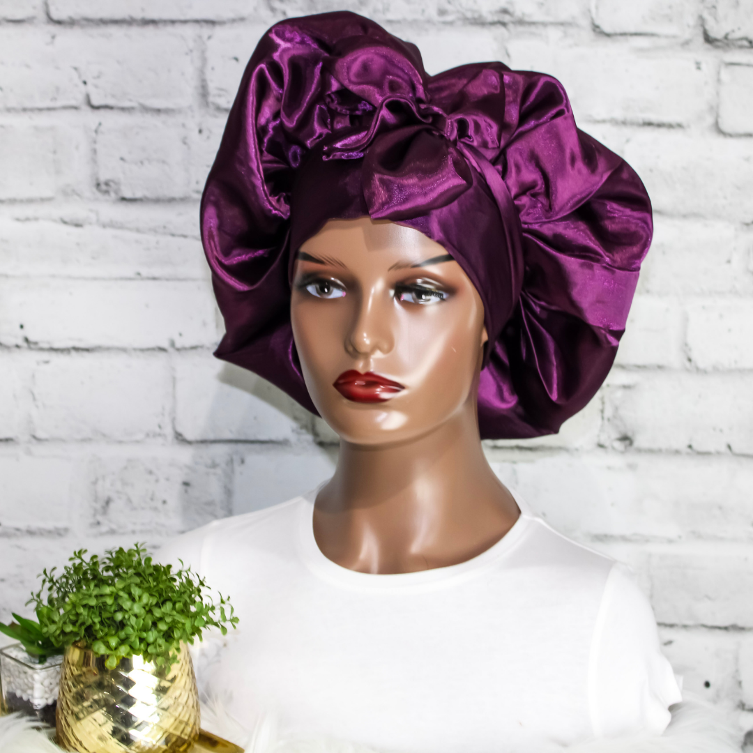 Premium Satin Bonnet - Lilac | Satin Bonnets For Natural Hair