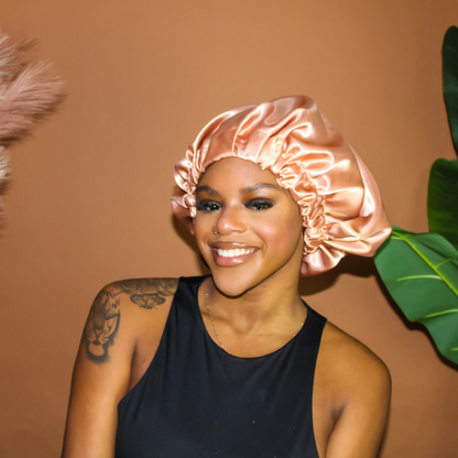Satin Hair Bonnet | Double Layer | Peaches