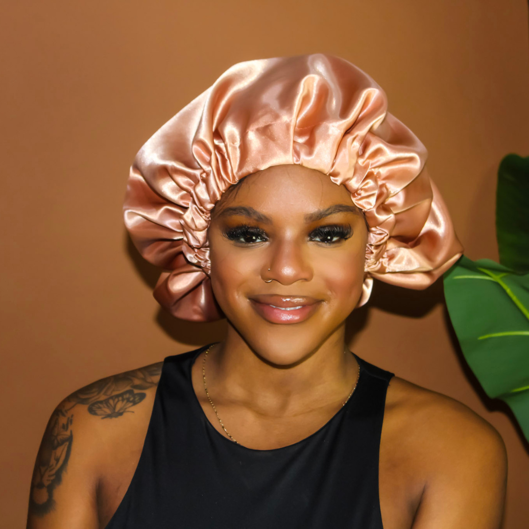 Satin Hair Bonnet | Double Layer | Peaches
