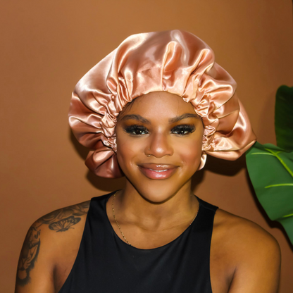 Satin Hair Bonnet | Double Layer | Peaches