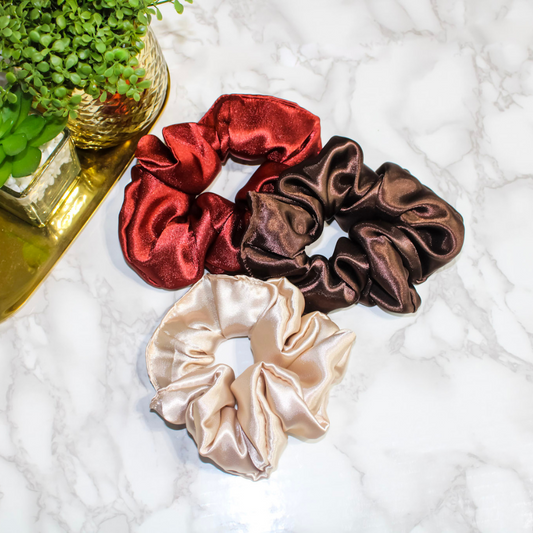 Luxurious Satin Scrunchies - Autumn (3pcs)