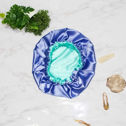 Aqua Girl: Two-Toned Satin Children Hair Bonnet - RHE