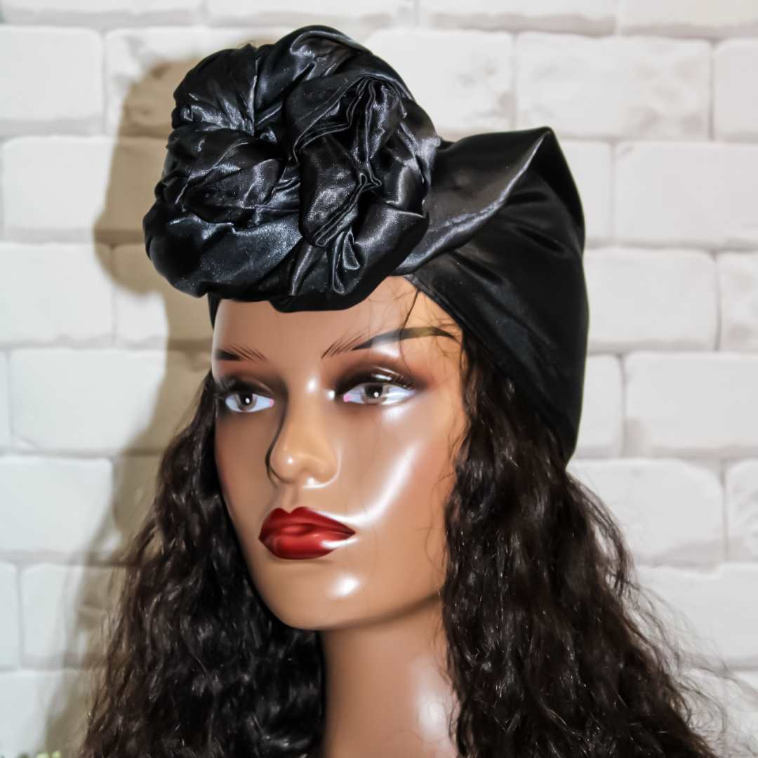 Black Satin Head Wrap - RHE