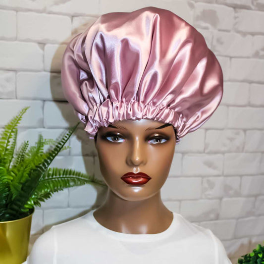 Blush Double Layer Satin Hair Bonnet - RHE