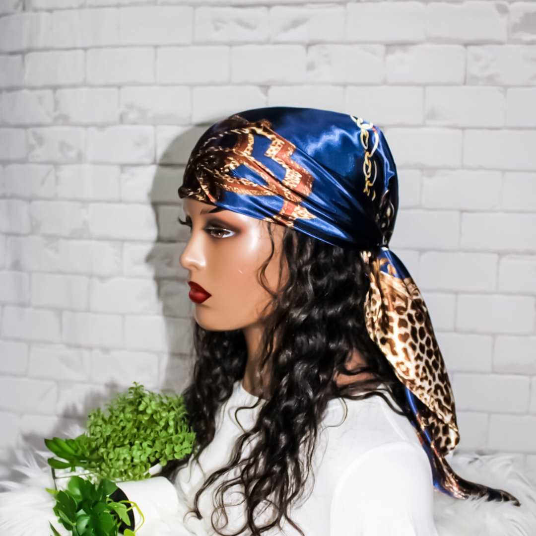 Silk satin discount scarf black hair