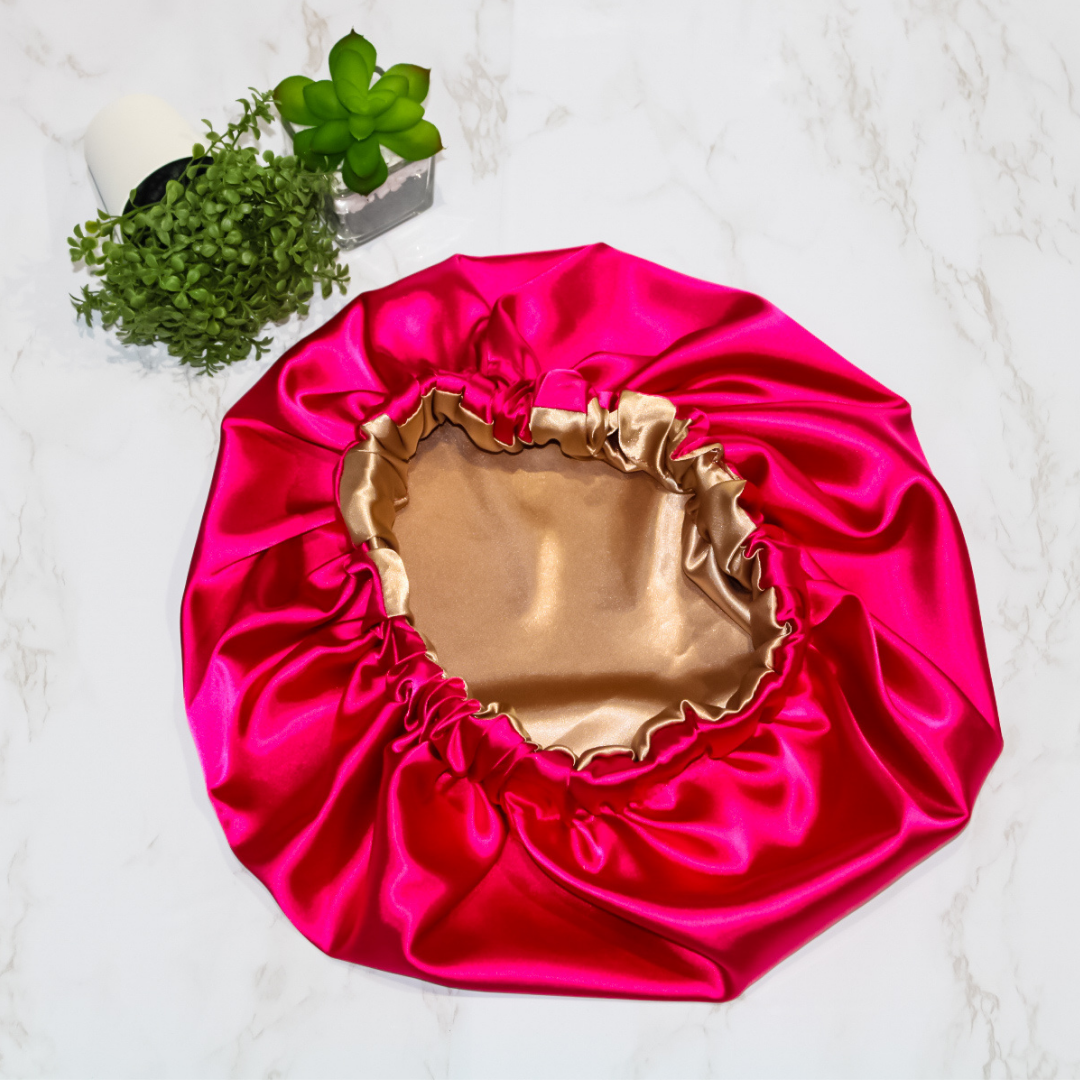 Pink Friday: Two Toned Satin Hair Bonnet - RHE
