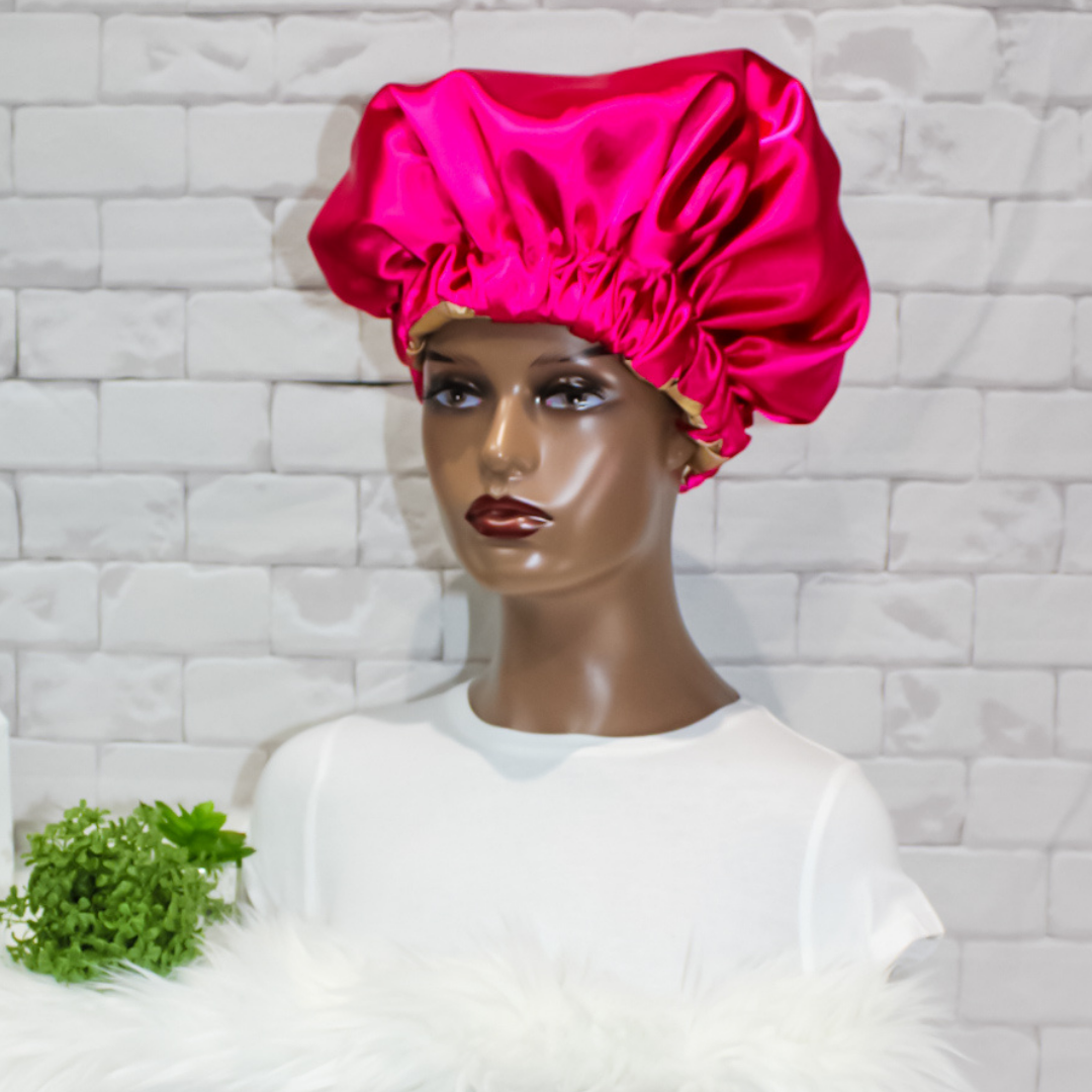 Pink Friday: Two Toned Satin Hair Bonnet - RHE