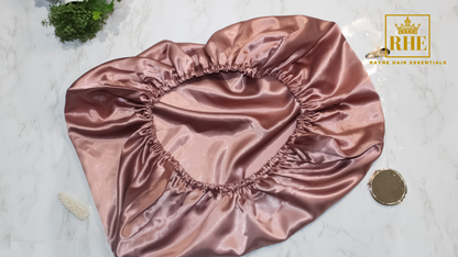 Reversible Satin Bonnet Pillowcase - Dusty Rose - RHE