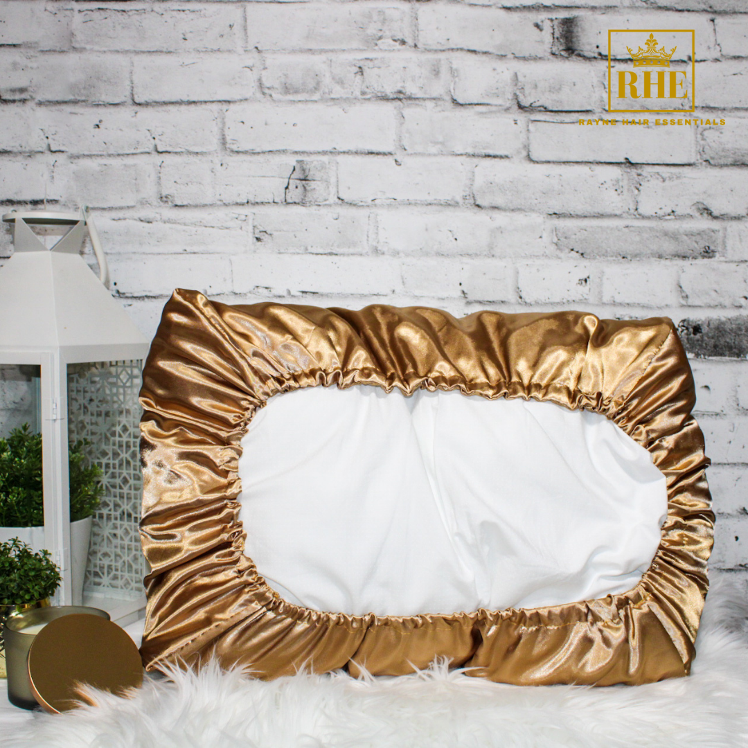 Reversible Satin Bonnet Pillowcase - Gold - RHE
